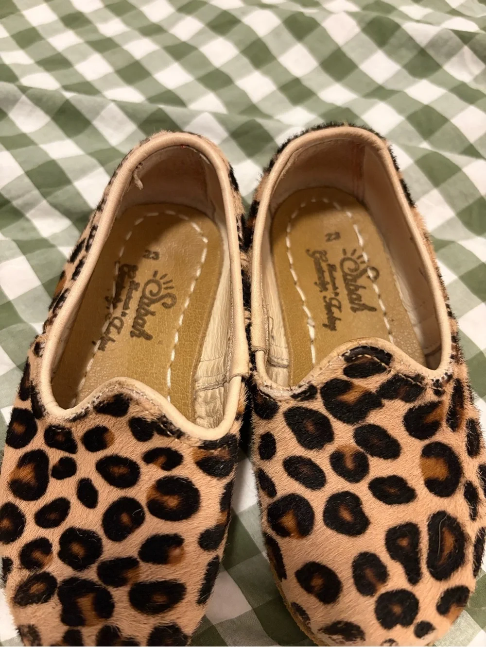 Kids Sabah Leopard Print Slip-On Shoes - fur